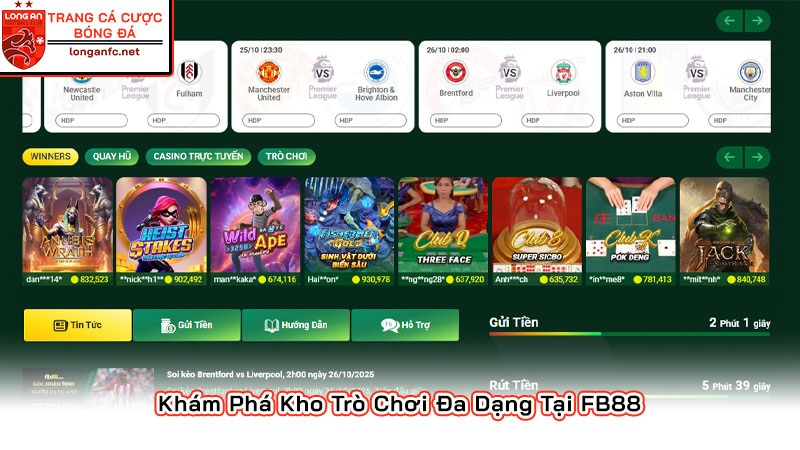 Khám Phá Kho Trò Chơi Đa Dạng Tại FB88